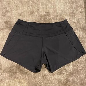 Lulu lemon speed up mid rise lined short - 4 inch. Size 4. Black.
